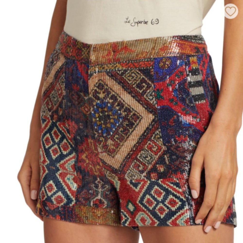 le superbe sequin patchwork shorts